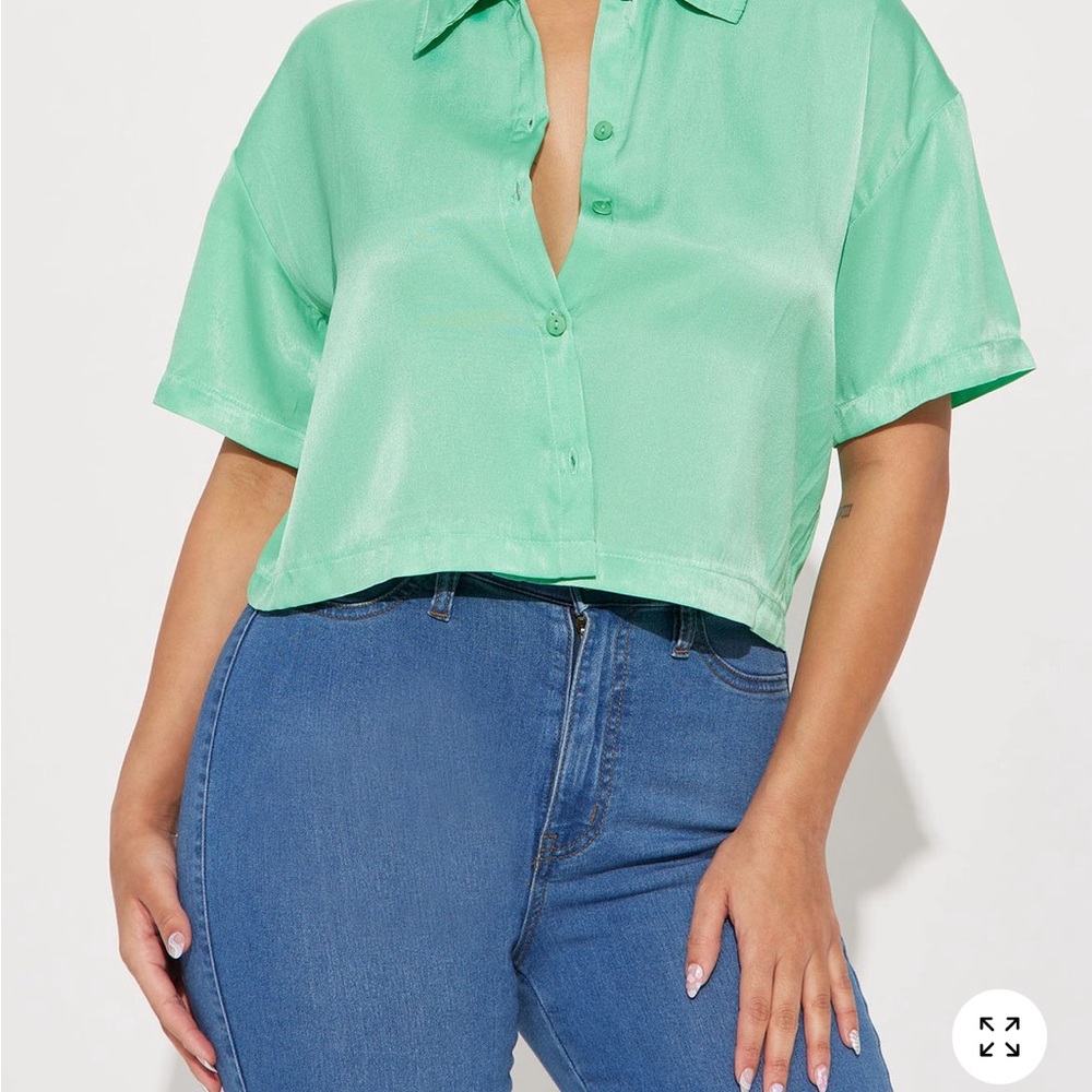 Fashion Nova Mint Button Down Shirt